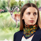 Red Stag Silk Twill Scarf