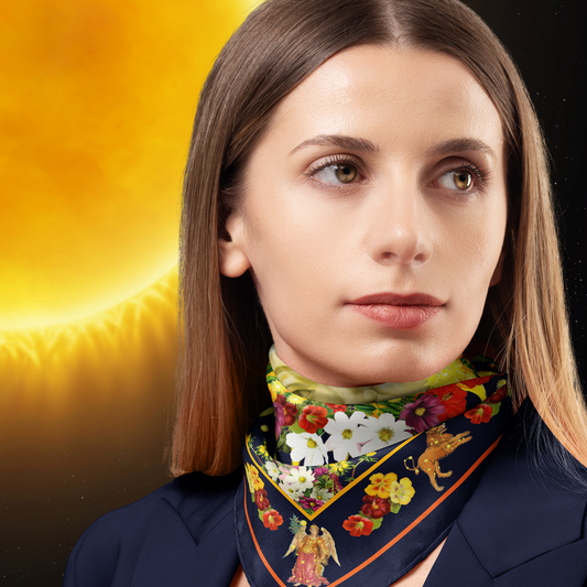 Astrology: The Sun God Silk Twill Scarf