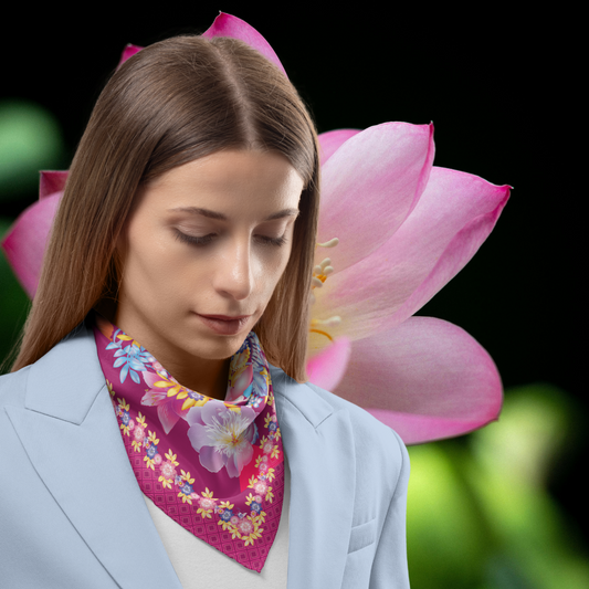 Exotic Floral Utopia Silk Twill Scarf