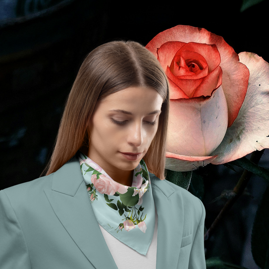 Pastel Roses Silk Twill Scarf
