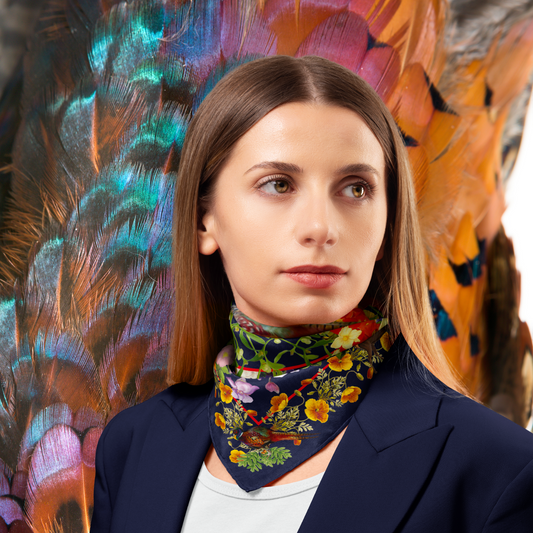 The Exquisite Pheasant Natural Silk Scarf