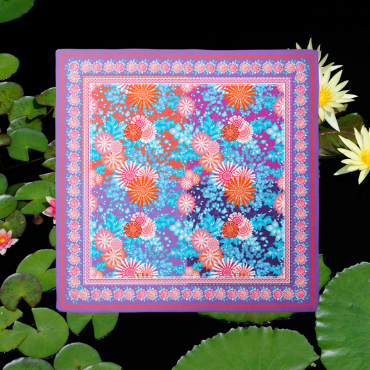 Discover the Beauty of Waterlilies Natural Silk Twill Scarf