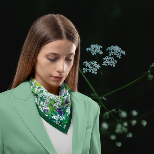 Wild Flowers Silk Twill Scarf