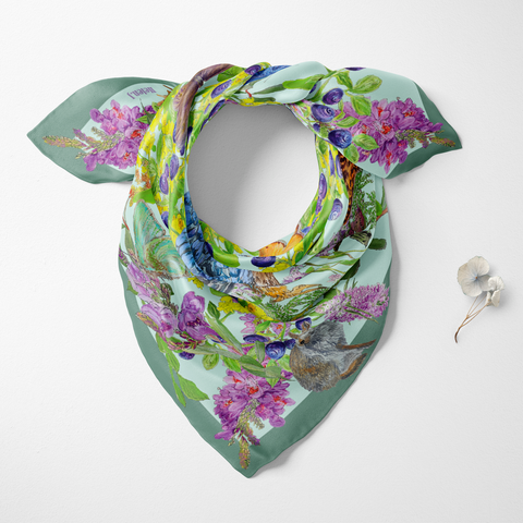 Dark Peak  Silk Twill Scarf | Silktopia