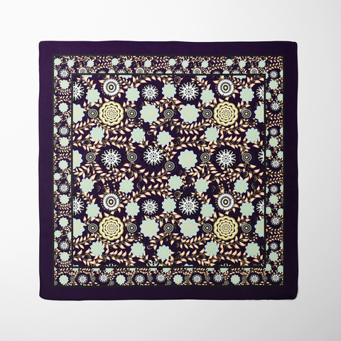 Lotus Flower Silk Twill Scarf | Silktopia