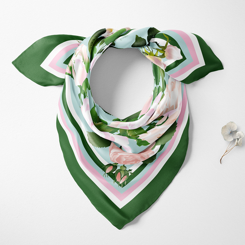 Rose Silk Twill Scarf