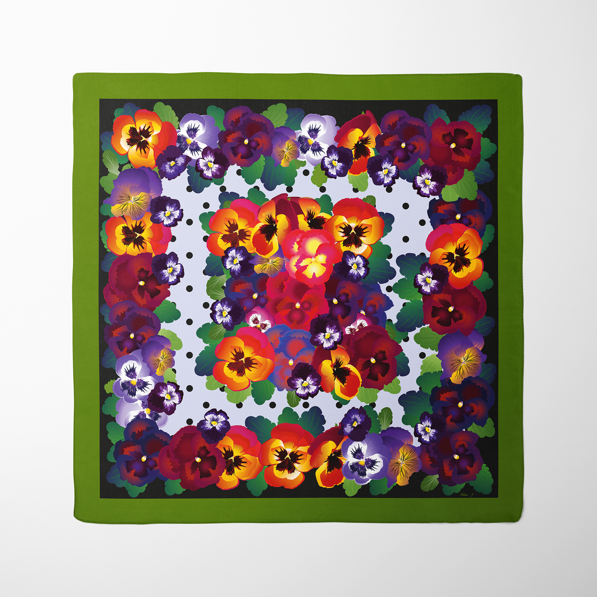 Pansy Silk Twill Scarf | Silktopia