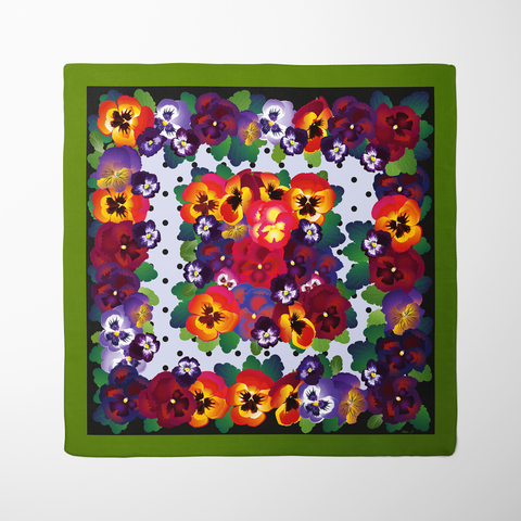 Pansy Silk Twill Scarf | Silktopia