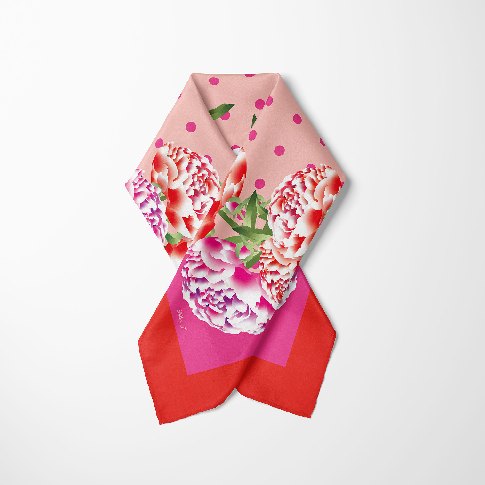 Peony Silk Twill Scarf
