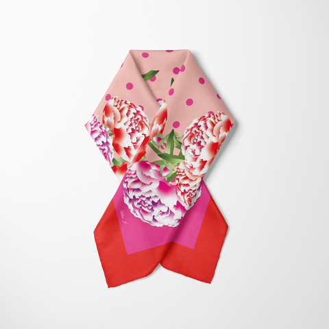 Peony Silk Twill Scarf