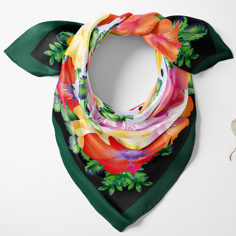 Rose Mallow Silk Twill Scarf