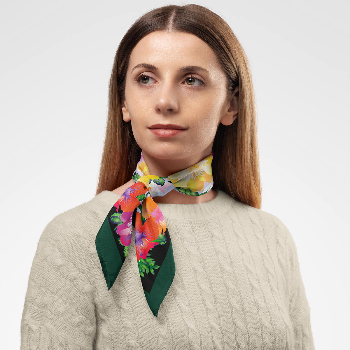Rose Mallow Silk Twill Scarf