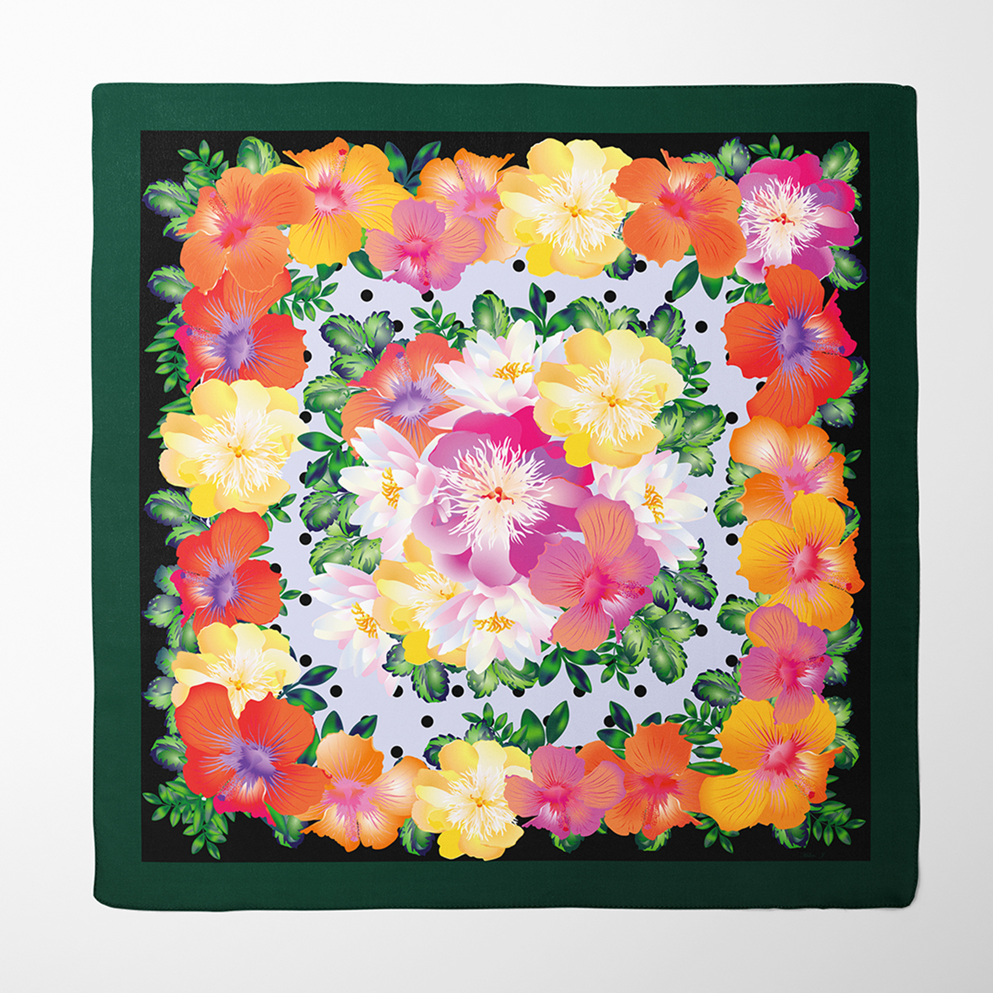 Rose Mallow Silk Twill Scarf