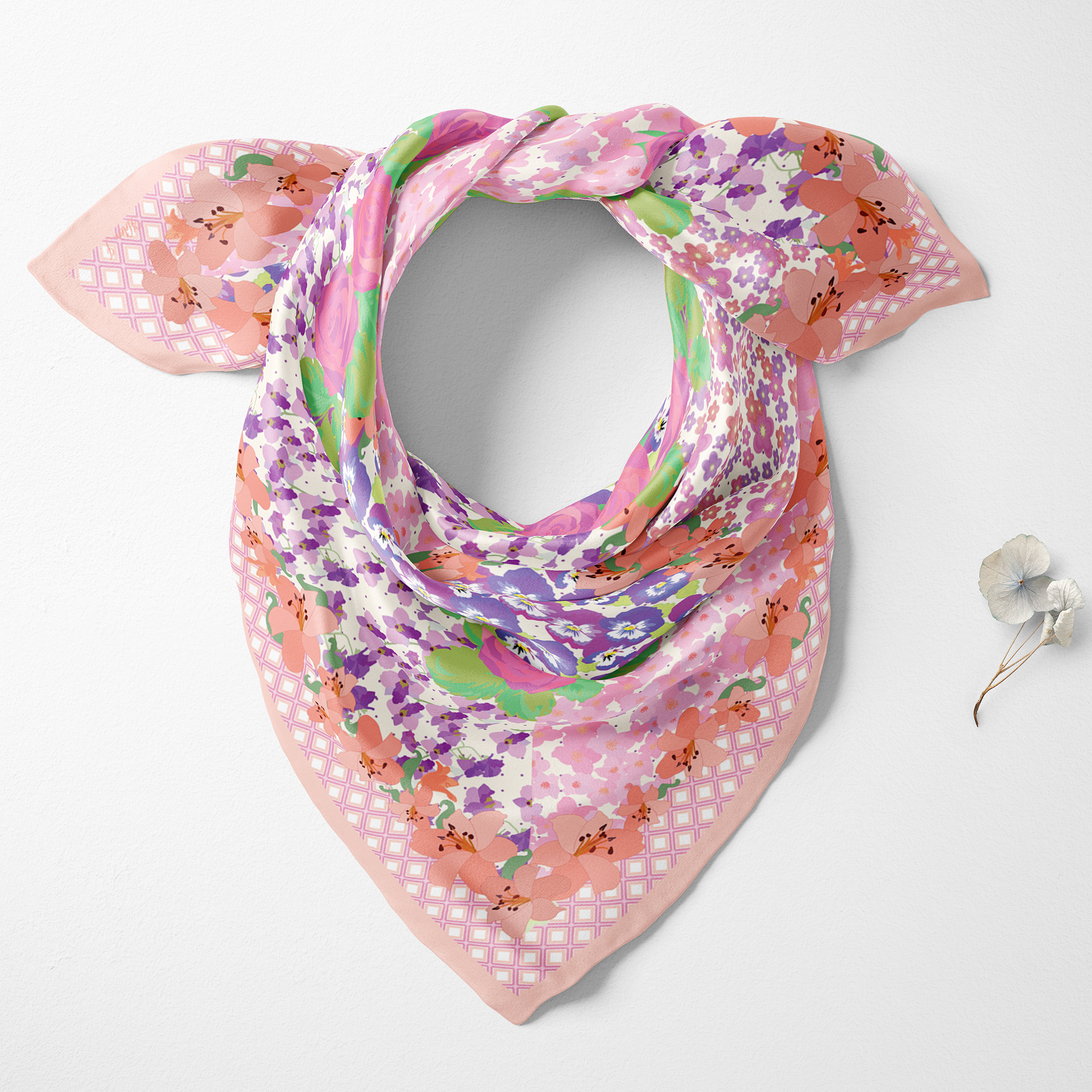 Ditsy Silk Twill Scarf | Silktopia