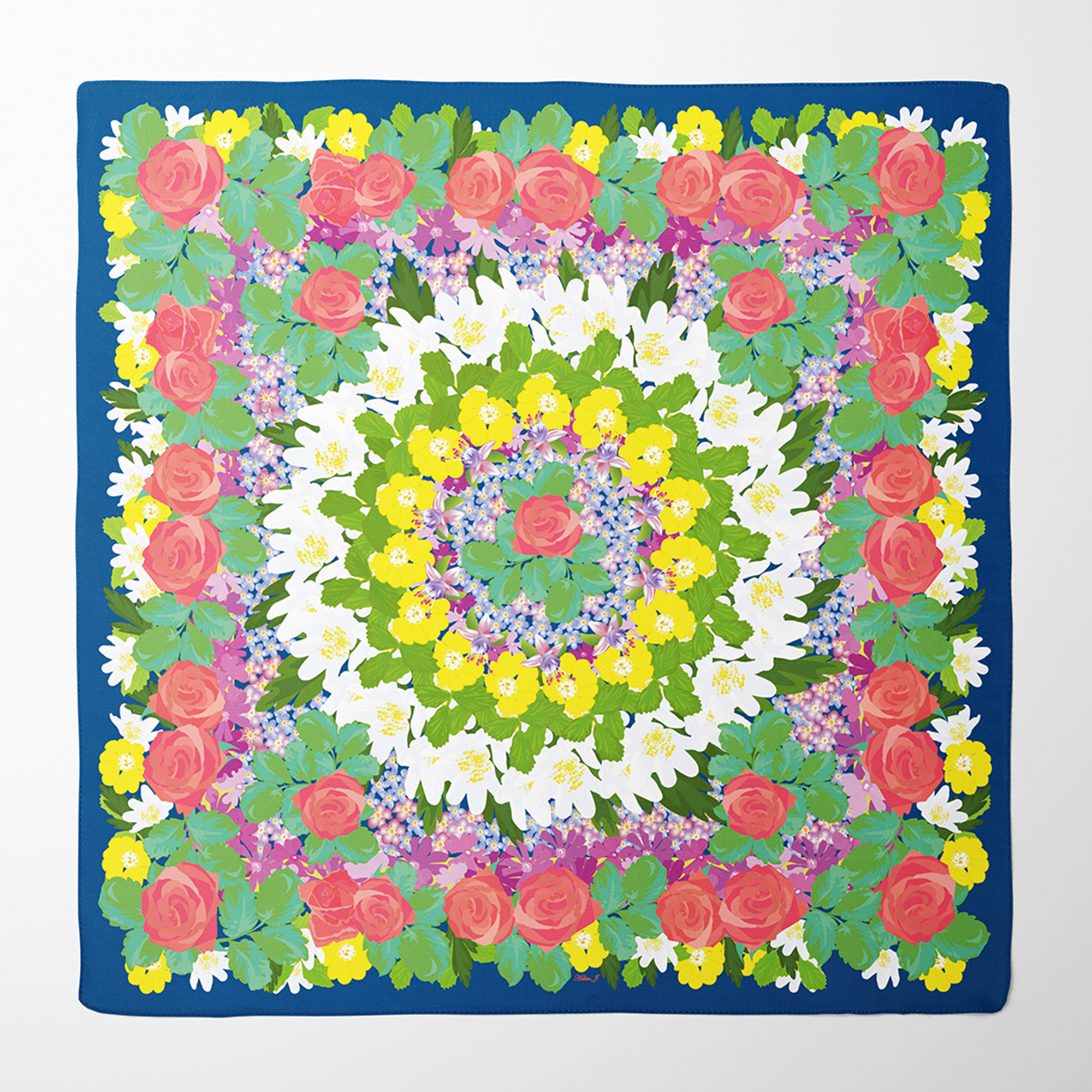 Spring Wild Flowers Silk Twill Scarf
