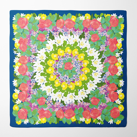 Spring Wild Flowers Silk Twill Scarf
