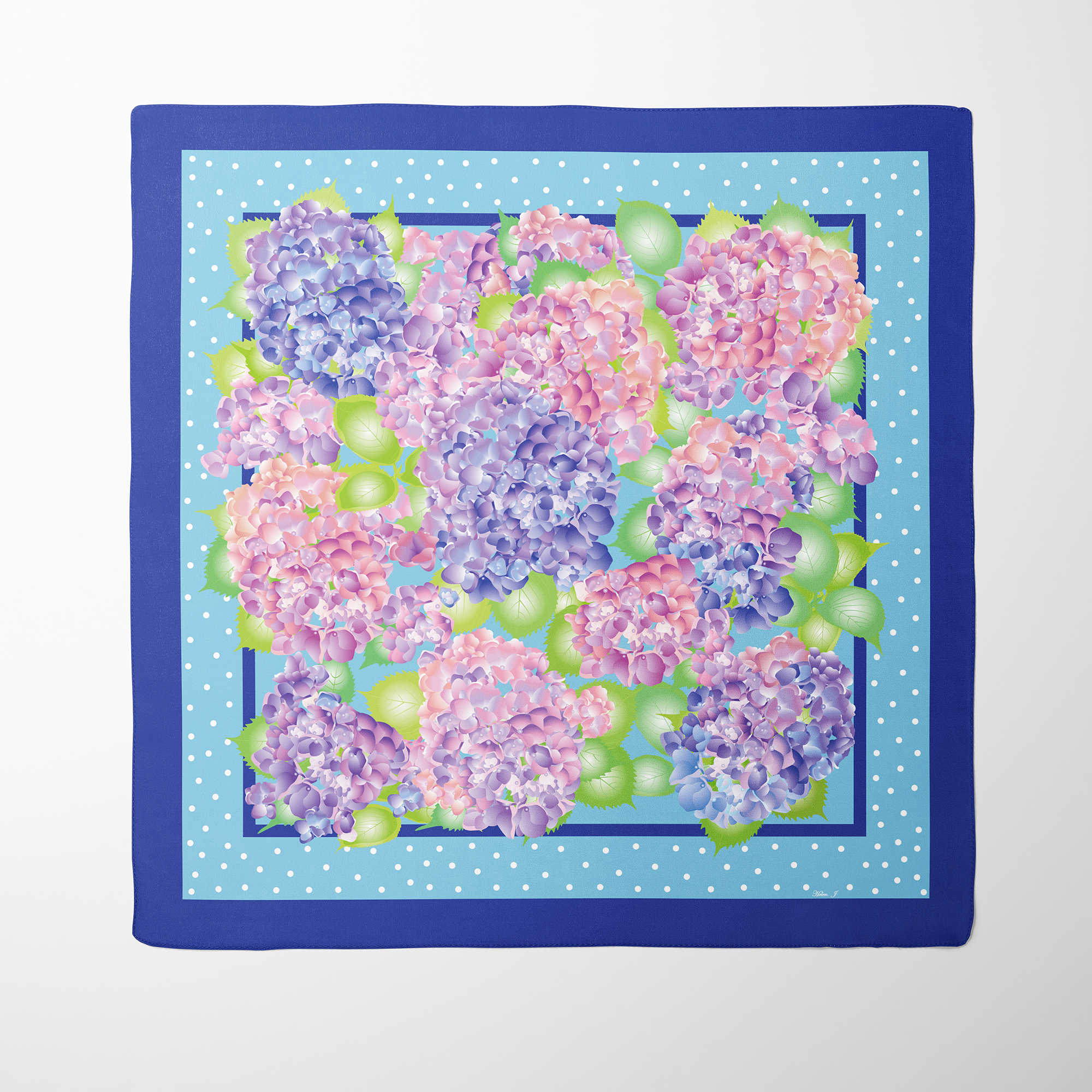 Hydrangea Silk Twill Scarf