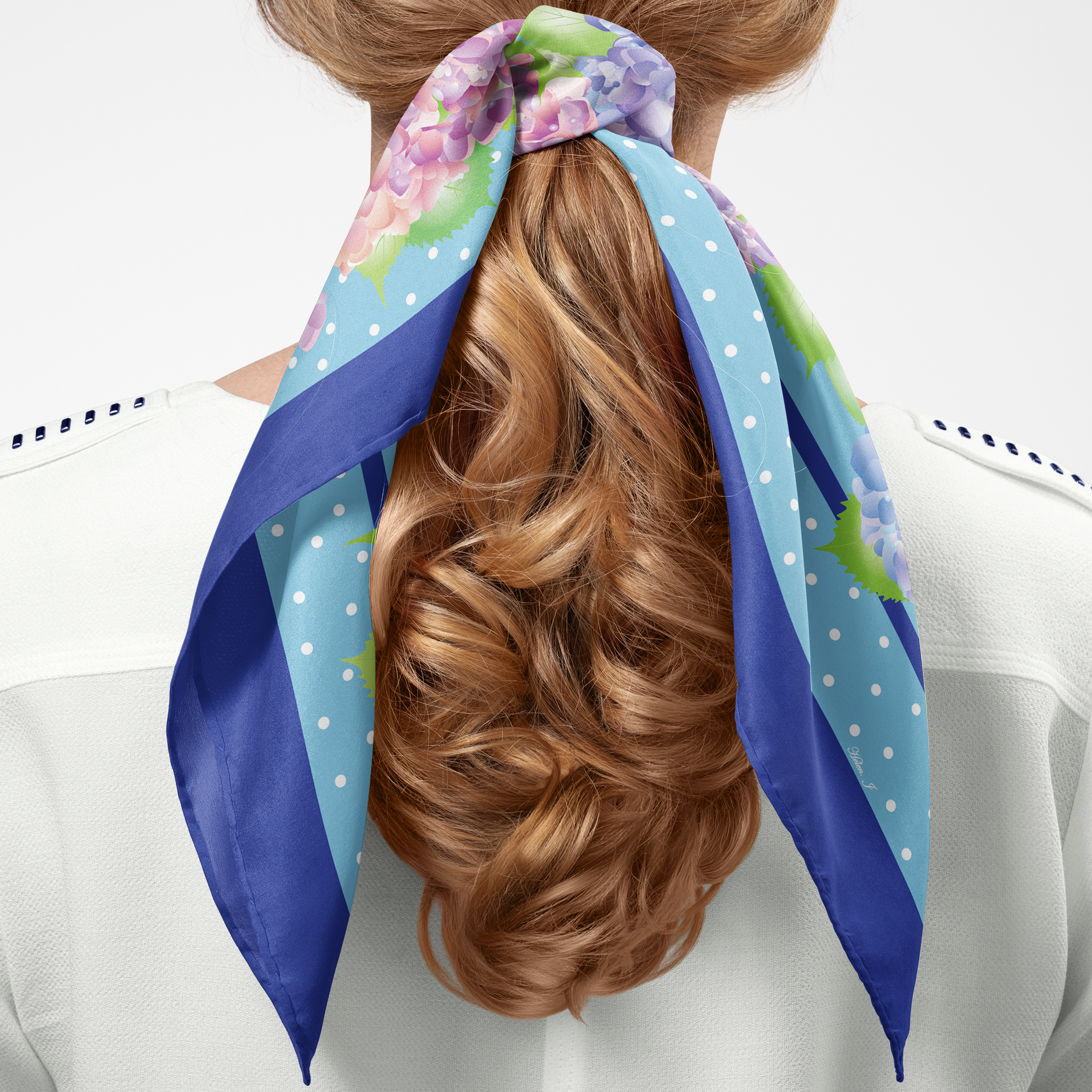Hydrangea Silk Twill Scarf