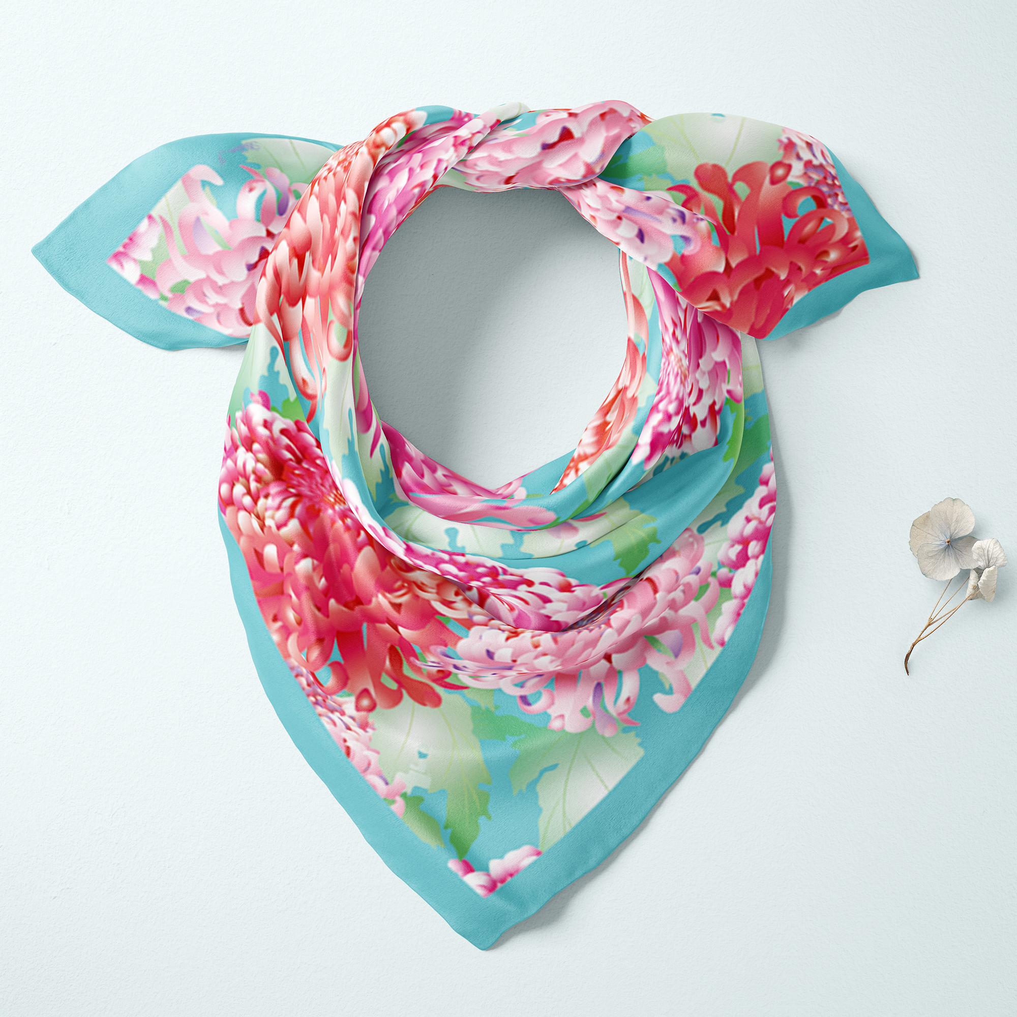 Chrysanthemum Silk Scarf | Silktopia