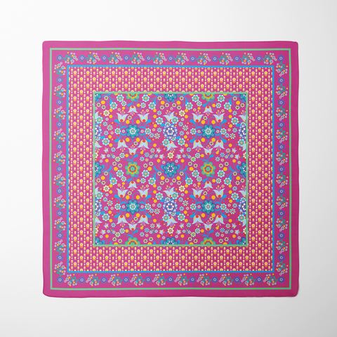 Nordic Pink Silk Twill Scarf