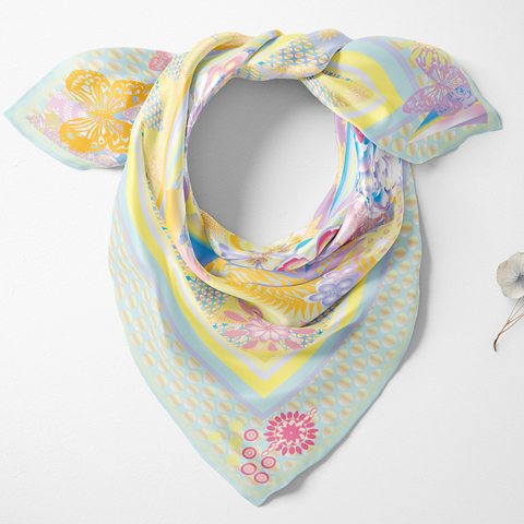 Butterflies Silk Twill Scarf | Silktopia