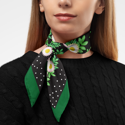 Daisy Silk Twill Scarf | Silktopia