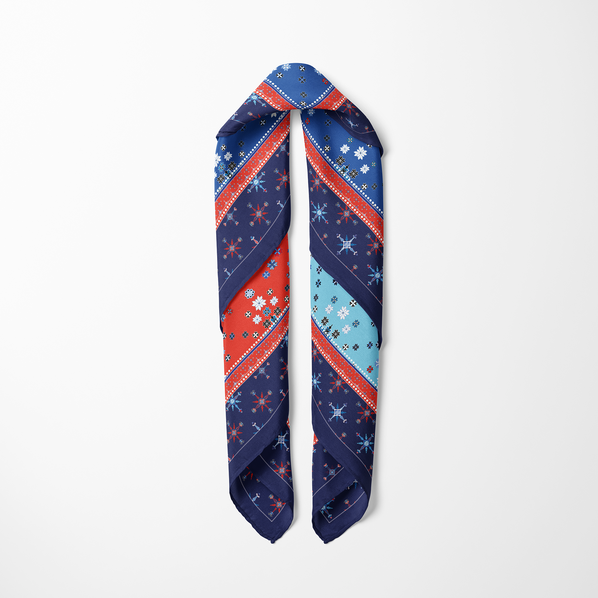Nordic Star Silk Twill Scarf | Silktopia