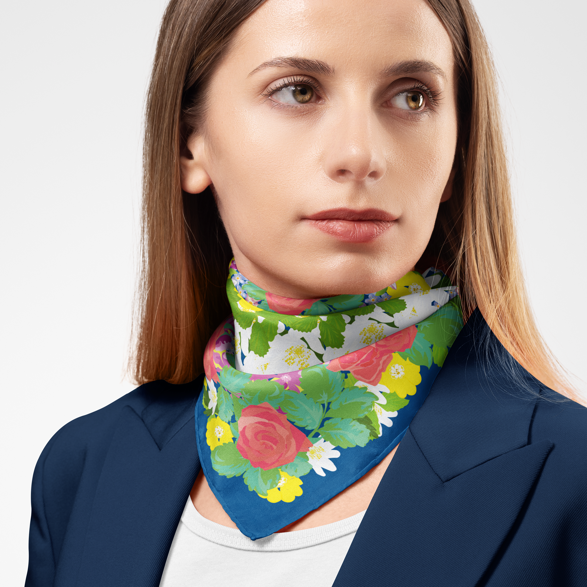 Spring Wild Flowers Silk Twill Scarf