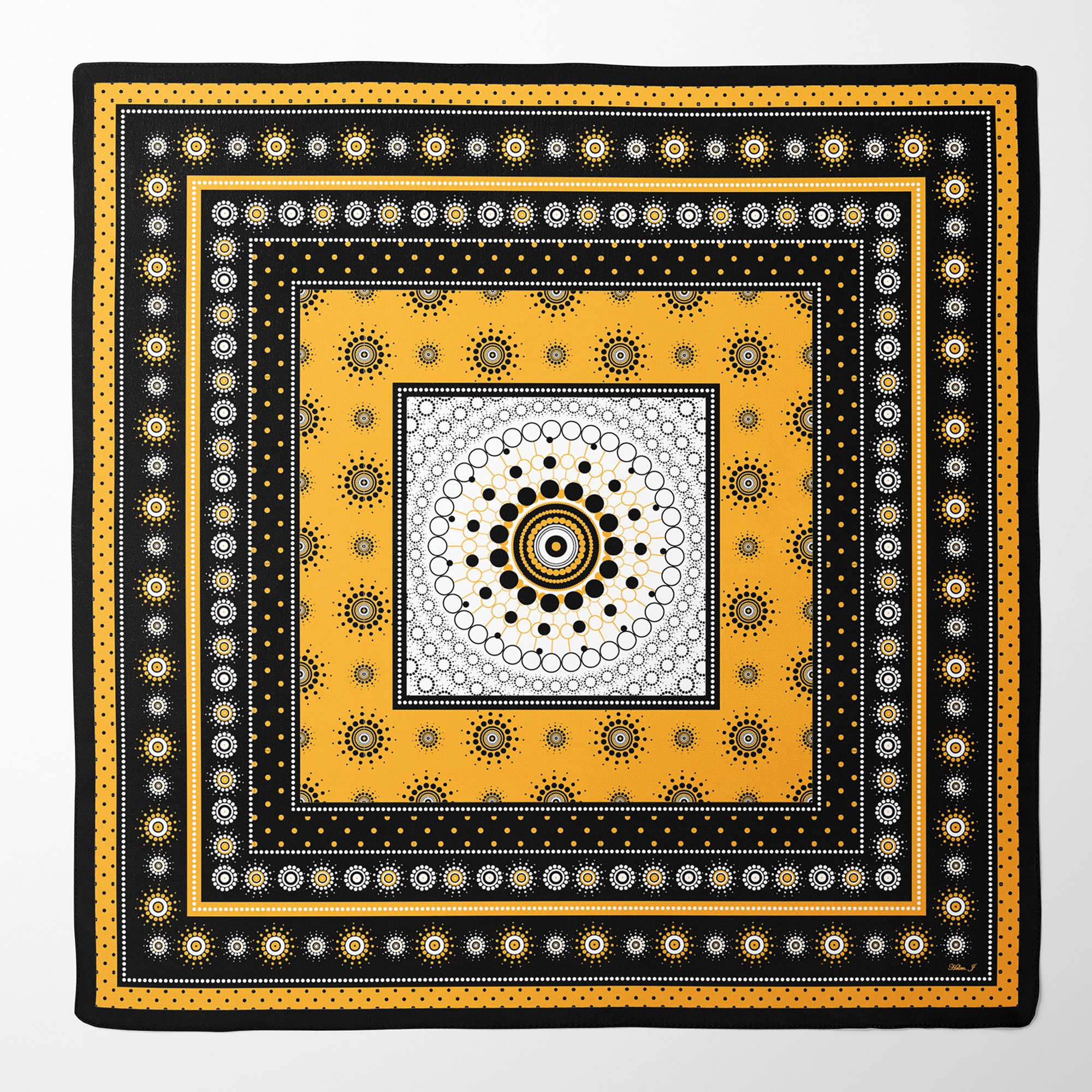 Water Circles Silk Twill Scarf | Silktopia