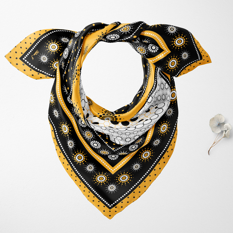 Water Circles Silk Twill Scarf | Silktopia