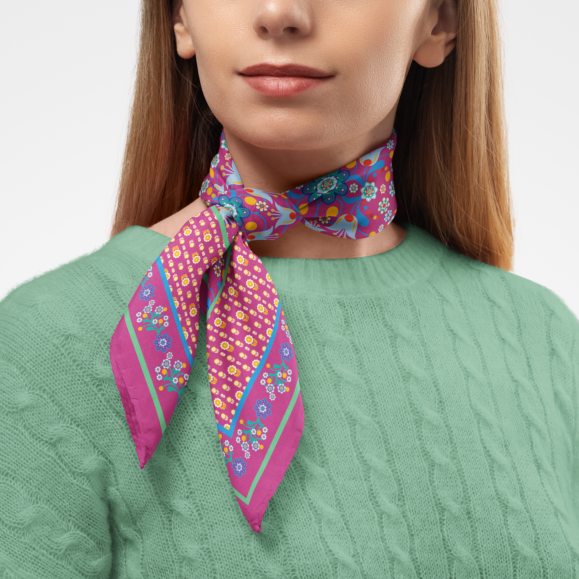Nordic Pink Silk Twill Scarf