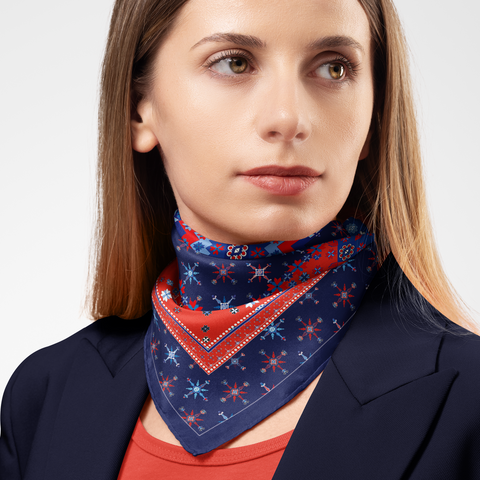 Nordic Star Silk Twill Scarf | Silktopia