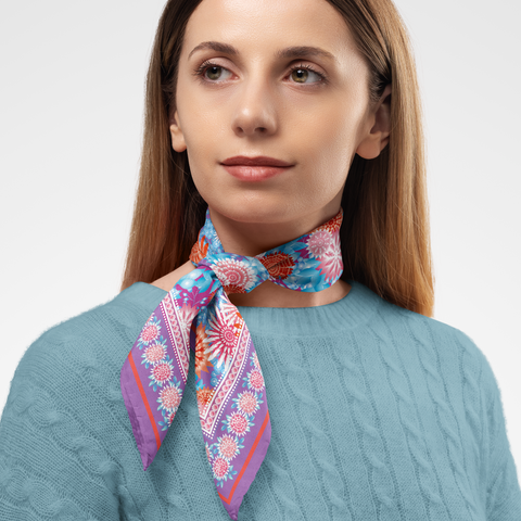Waterlilies Silk Twill Scarf | Silktopia