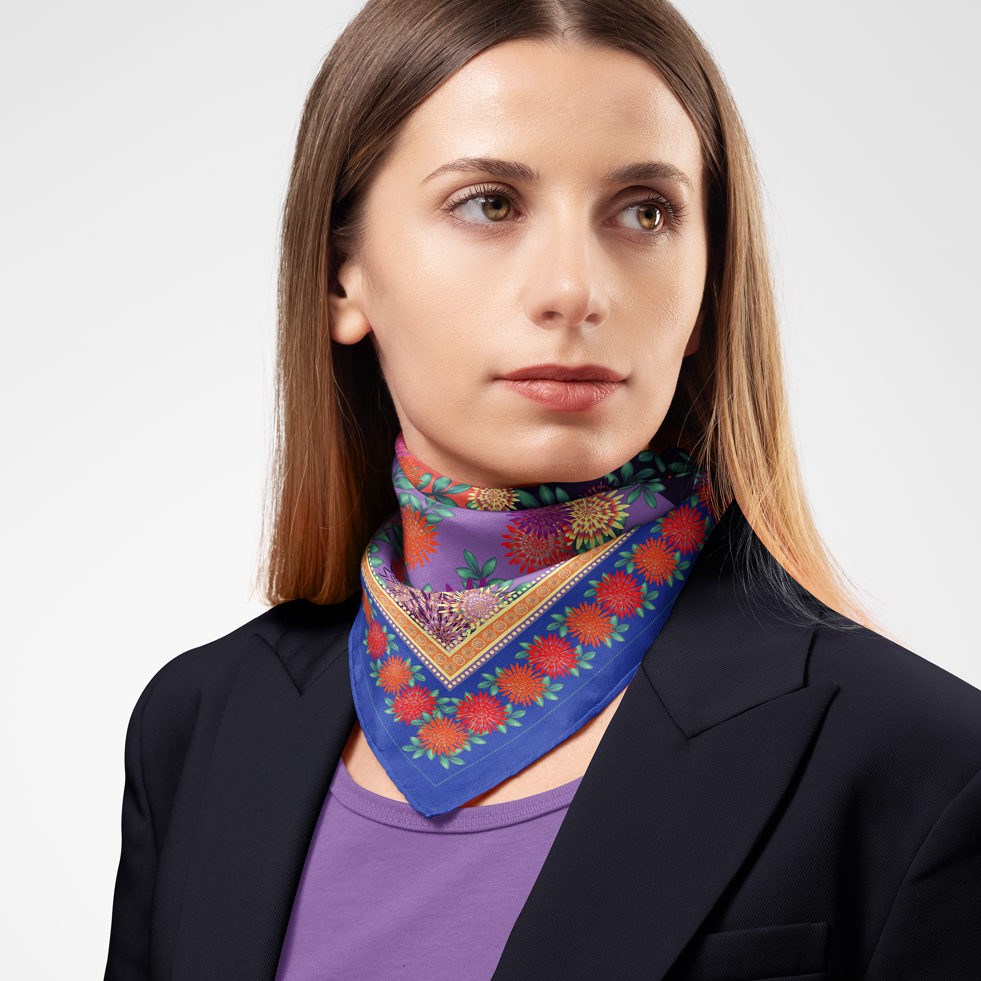 Dahlia Silk Twill Scarf
