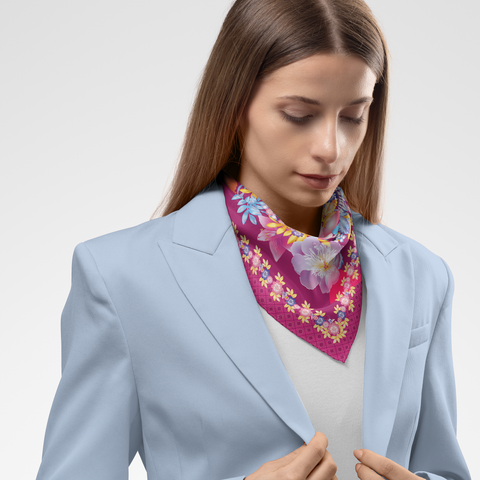 Exotic Floral silk Twill Scarf