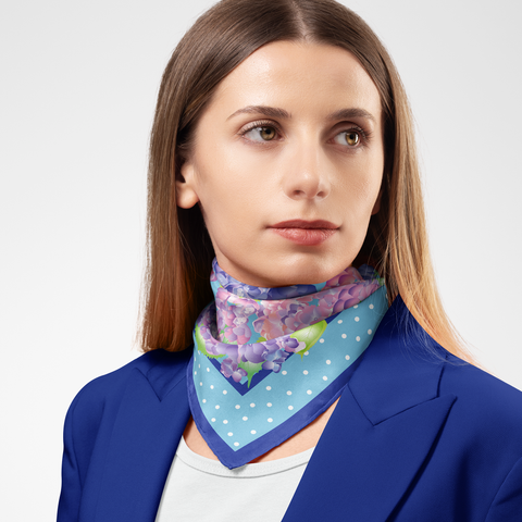 Hydrangea Silk Twill Scarf