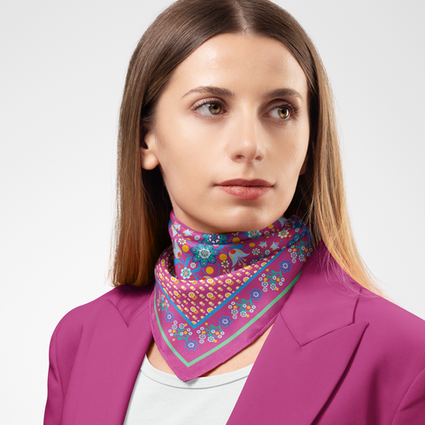 Nordic Pink Silk Twill Scarf