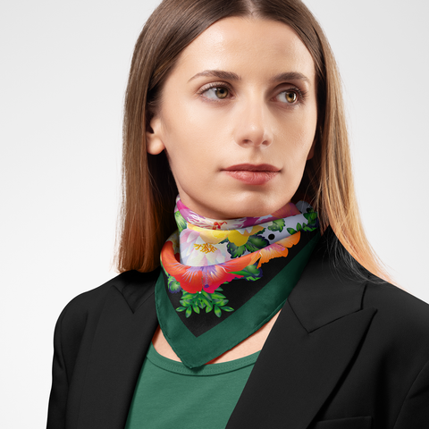Rose Mallow Silk Twill Scarf