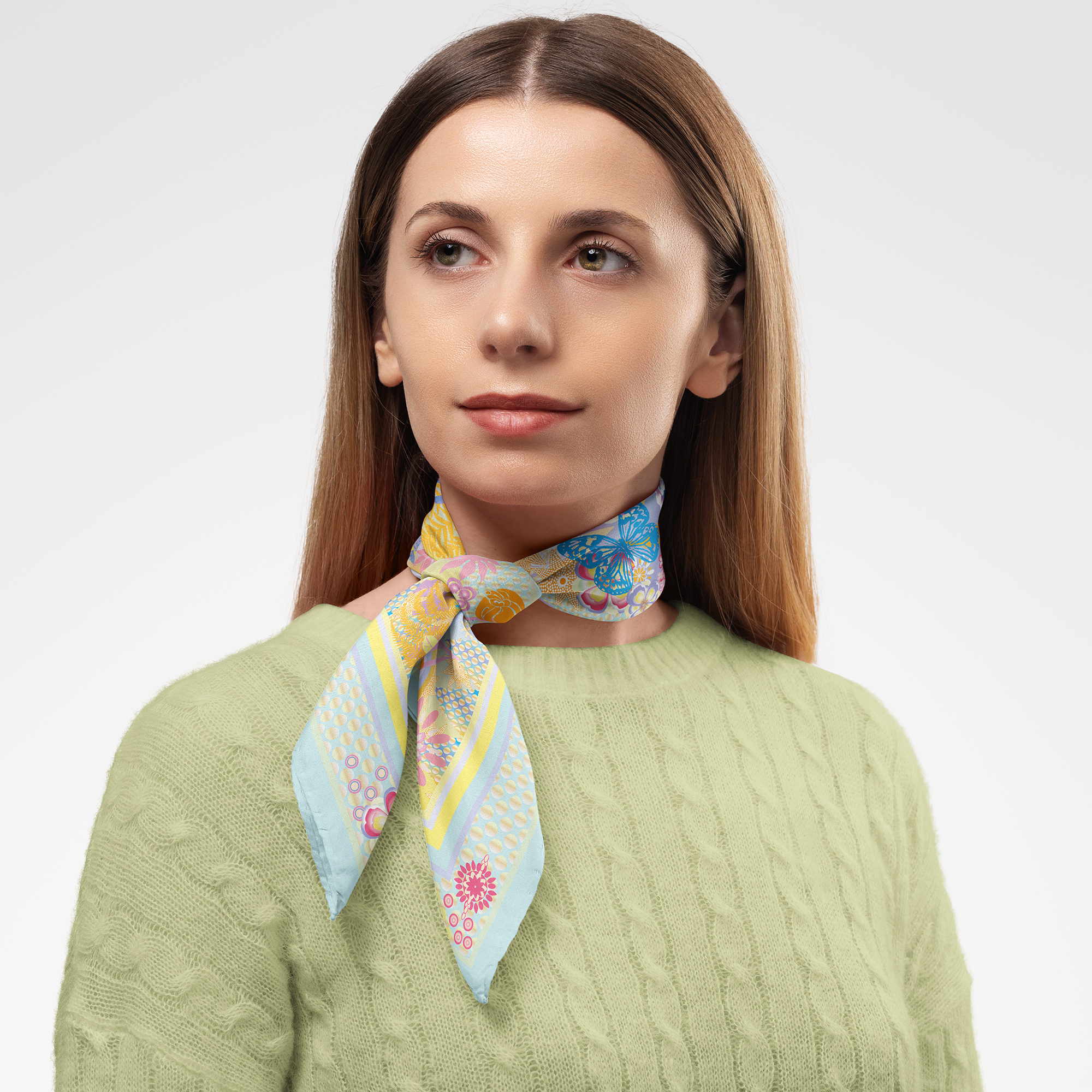 Butterflies Silk Twill Scarf | Silktopia