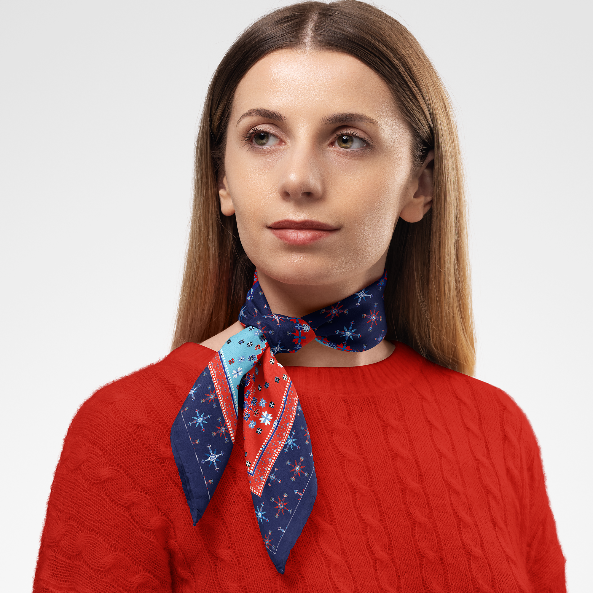 Nordic Star Silk Twill Scarf | Silktopia