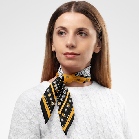 Water Circles Silk Twill Scarf | Silktopia