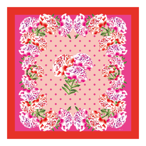 Peony Silk Twill Scarf