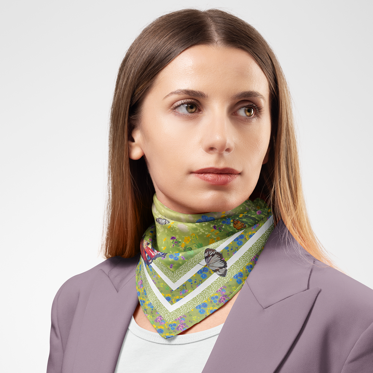 Meadow Flowers Silk Twill Scarf