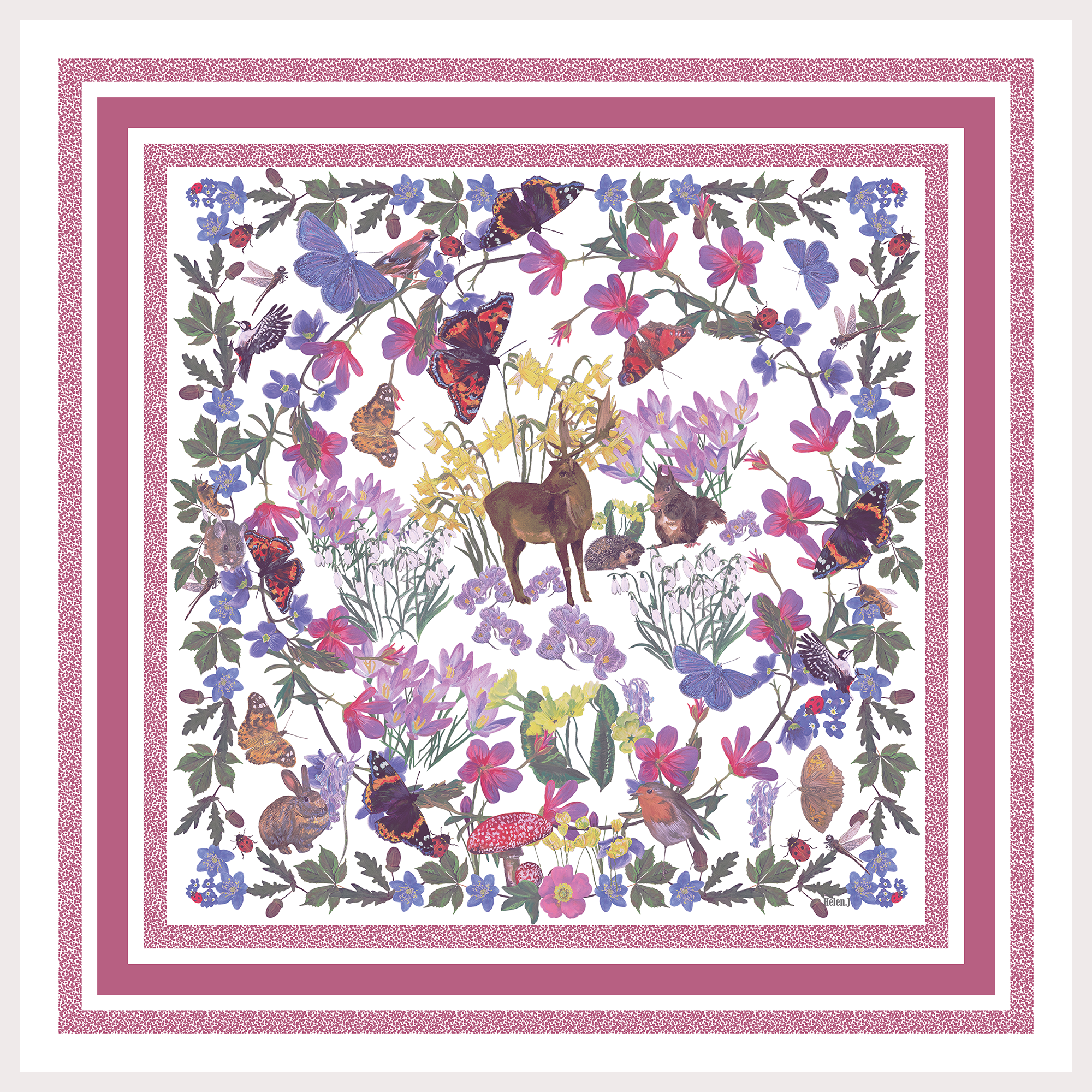 The Woodland Enchantment Silk Twill Scarf
