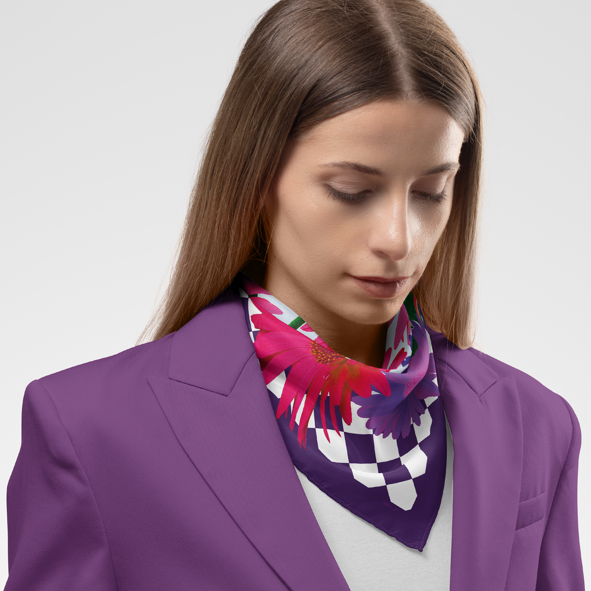 Gerbera Daisy Silk Twill Scarf