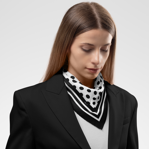 Black Spot Silk Twill Scarf