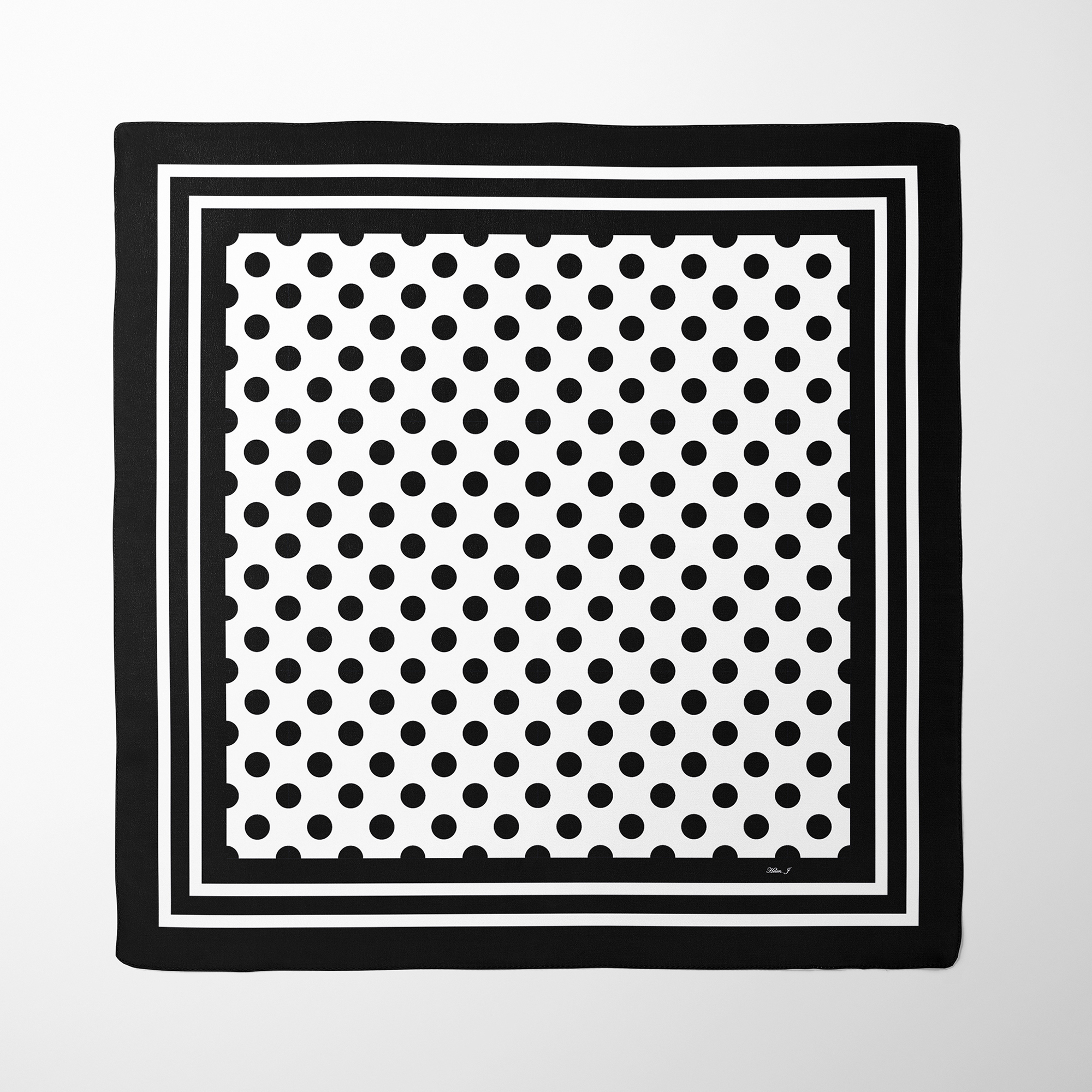 Black Spot Silk Twill Scarf