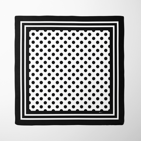 Black Spot Silk Twill Scarf