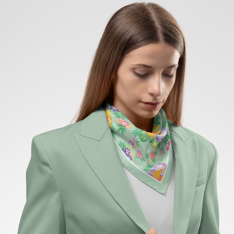 China Rose Silk Twill Scarf