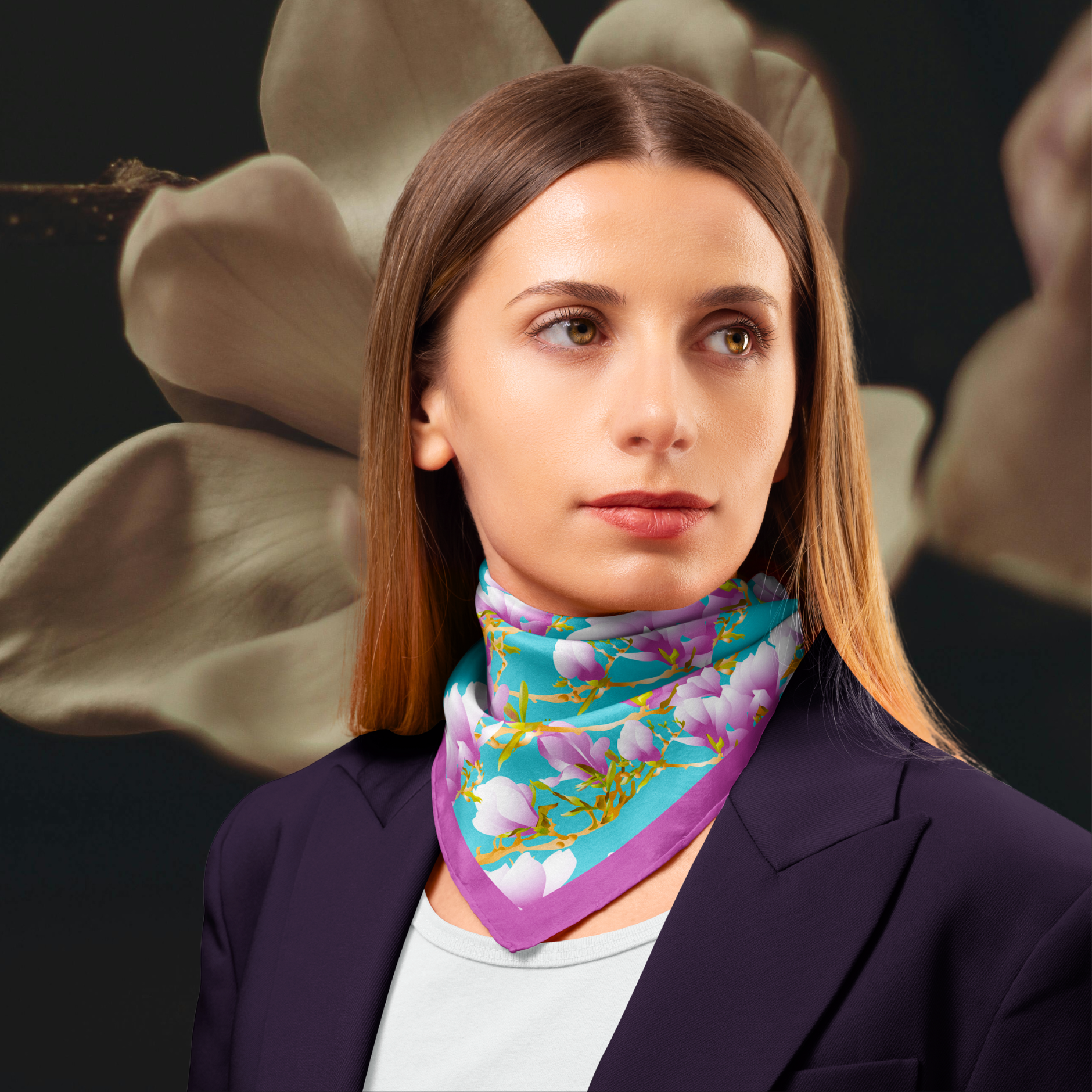 Blossom Silk Twill Scarf